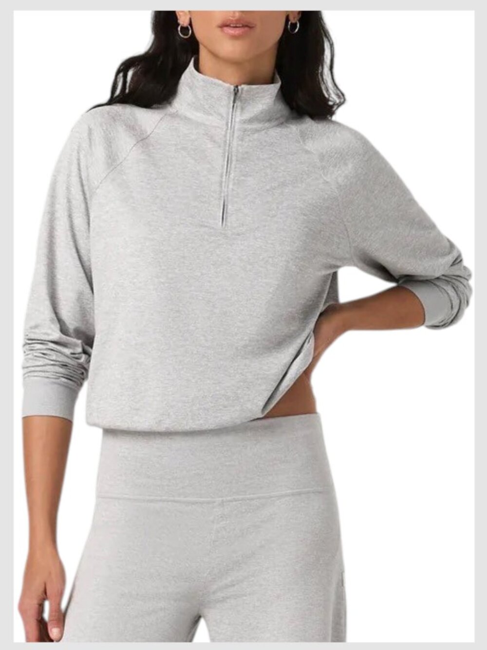 Vuori Light Gray Half-Zip Pullover Sweatshirt